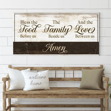 Load image into Gallery viewer, Bless The Food Before Us And The Love Between Us Sign V