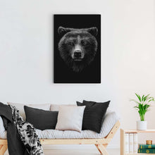 Load image into Gallery viewer, Animals Forest Bear Monochrome Canvas Wall Art
