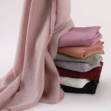 Load image into Gallery viewer, Modest Elegance Silver Crinkle Drape Hijab with Rhinestones (MH155)