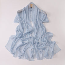 Load image into Gallery viewer, Modest Elegance Silver Crinkle Drape Hijab with Rhinestones (MH155)