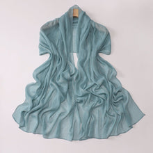 Load image into Gallery viewer, Modest Elegance Silver Crinkle Drape Hijab with Rhinestones (MH155)