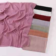 Load image into Gallery viewer, Modest Elegance Silver Crinkle Drape Hijab with Rhinestones (MH155)