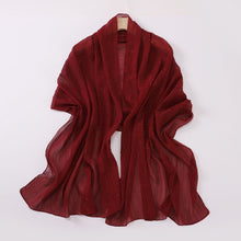 Load image into Gallery viewer, Modest Elegance Silver Crinkle Drape Hijab with Rhinestones (MH155)