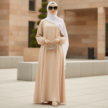 Load image into Gallery viewer, Modest Luxury Premium Satin Abaya | Umbrella Cut A-Line Abaya with Pockets (MA311)