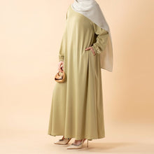 Load image into Gallery viewer, Modest Luxury Premium Satin Abaya | Umbrella Cut A-Line Abaya with Pockets (MA311)