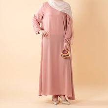 Load image into Gallery viewer, Modest Luxury Premium Satin Abaya | Umbrella Cut A-Line Abaya with Pockets (MA311)