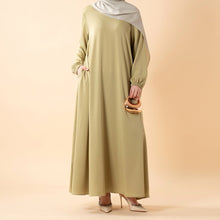 Load image into Gallery viewer, Modest Luxury Premium Satin Abaya | Umbrella Cut A-Line Abaya with Pockets (MA311)