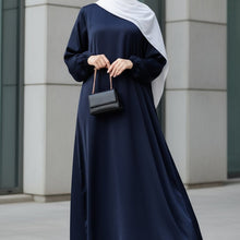 Load image into Gallery viewer, Modest Luxury Premium Satin Abaya | Umbrella Cut A-Line Abaya with Pockets (MA311)