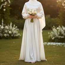 Load image into Gallery viewer, Modest Luxury Premium Satin Abaya | Umbrella Cut A-Line Abaya with Pockets (MA311)