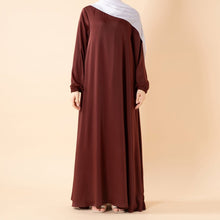 Load image into Gallery viewer, Modest Luxury Premium Satin Abaya | Umbrella Cut A-Line Abaya with Pockets (MA311)