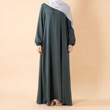 Load image into Gallery viewer, Modest Luxury Premium Satin Abaya | Umbrella Cut A-Line Abaya with Pockets (MA311)
