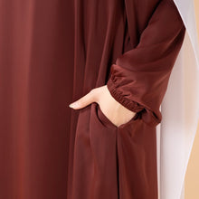Load image into Gallery viewer, Modest Luxury Premium Satin Abaya | Umbrella Cut A-Line Abaya with Pockets (MA311)