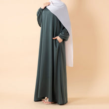 Load image into Gallery viewer, Modest Luxury Premium Satin Abaya | Umbrella Cut A-Line Abaya with Pockets (MA311)