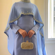 Load image into Gallery viewer, Celestial Rhinestone Cape Abaya | Luxury 2-Piece Set (MA251)