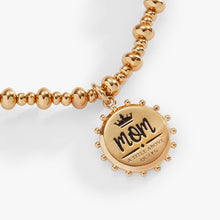 Load image into Gallery viewer, 'Mom, A Title Above Queen' Beaded Stretch Charm Bracelet