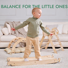 Load image into Gallery viewer, 4in1 Montessori Climbing Set: Pikler Triangle, Arch, Slide Board, and Cushion for Toddlers (1–3 Years)
