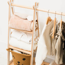 Load image into Gallery viewer, Wooden children's clothing rack