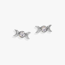 Load image into Gallery viewer, Crystal Lunar Phase Mini Stud Earrings