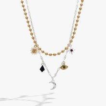 Load image into Gallery viewer, Moon Magic 2 Row Charm Necklace