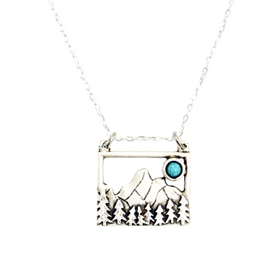 Turquoise Mountain Necklace Bohemian Western Nature Inspired Jewelry