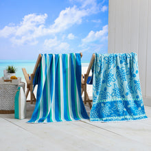 Load image into Gallery viewer, Cotton Velour Beach Towel - Maui Collection