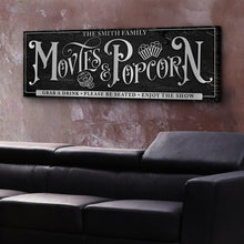 Load image into Gallery viewer, Personalized Movies &amp; Popcorn Sign