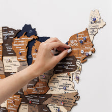 Load image into Gallery viewer, 3D Wooden USA Map on Board Multicolor