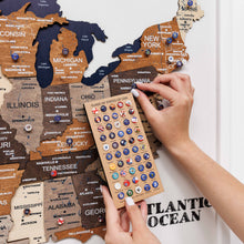 Load image into Gallery viewer, 3D Wooden USA Map on Board Multicolor