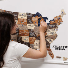 Load image into Gallery viewer, 3D Wooden USA Map on Board Multicolor