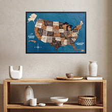 Load image into Gallery viewer, 3D Wooden USA Map on Board Multicolor