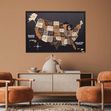 Load image into Gallery viewer, 3D Wooden USA Map on Board Multicolor