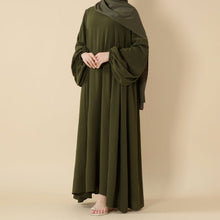 Load image into Gallery viewer, Relaxed Fit Lantern Sleeves Crepe Abaya (MA190)
