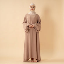 Load image into Gallery viewer, Relaxed Fit Lantern Sleeves Crepe Abaya (MA190)