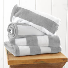 Load image into Gallery viewer, Cotton Velour Cabana Stripe Beach Towel - Novia Collection