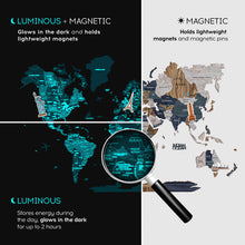 Load image into Gallery viewer, 3D Luminous Colored Wooden World Map Mystery