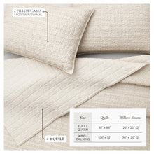 Load image into Gallery viewer, 100% Cotton Honeycomb Waffle Garment Washed Quilt Set - Genevieve Collection