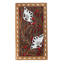 Load image into Gallery viewer, Nocona Floral Filigree (Tan / Red) - Men's Rodeo Wallet
