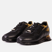 Load image into Gallery viewer, The Rialto Black &amp; Gold Leather Men Sneaker