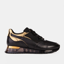 Load image into Gallery viewer, The Rialto Black &amp; Gold Leather Men Sneaker