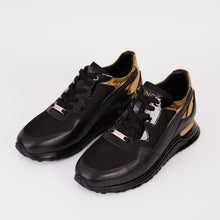 Load image into Gallery viewer, The Rialto Black &amp; Gold Leather Men Sneaker