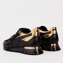 Load image into Gallery viewer, The Rialto Black &amp; Gold Leather Men Sneaker