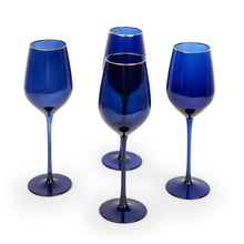 Load image into Gallery viewer, Navy Gloss Wine Glasses-Set of 4