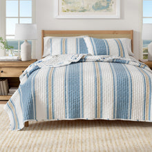 Load image into Gallery viewer, Stripe &amp; Ocean Story Coastal Quilt Set - New Castle Collection