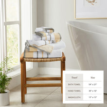 Load image into Gallery viewer, Decorative Cotton Stripe Bath Towel Set - Noelle Collection