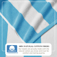 Load image into Gallery viewer, Cotton Velour Cabana Stripe Beach Towel - Novia Collection