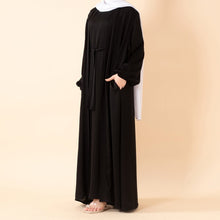 Load image into Gallery viewer, Premium Nida Zoom Open Abaya 3-Piece Set (MOA239)