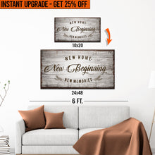 Load image into Gallery viewer, Upgrade Your 20x10 Inches 'New Home, New Beginning' (Style 2) Canvas To 48x24 Inches
