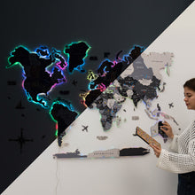 Load image into Gallery viewer, 3D LUMINOUS LED Wooden World Map 2.0 Nordik