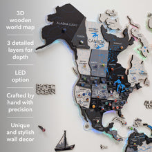Load image into Gallery viewer, 3D LUMINOUS LED Wooden World Map 2.0 Nordik
