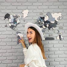 Load image into Gallery viewer, 3D Wooden World Map Nordik (for US only)